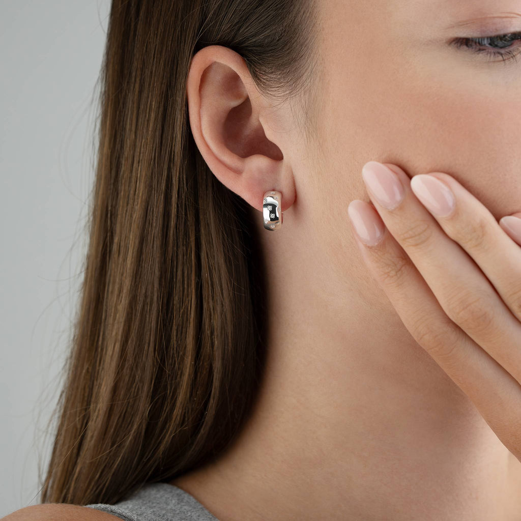 Zirconia Star Hoop Earrings