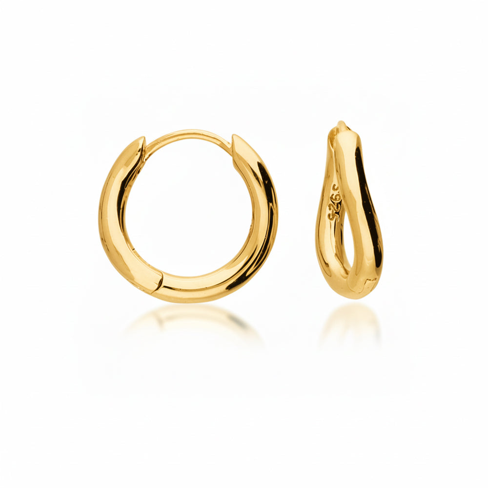 Soft Twist Huggie Earrings - 18ct Gold
