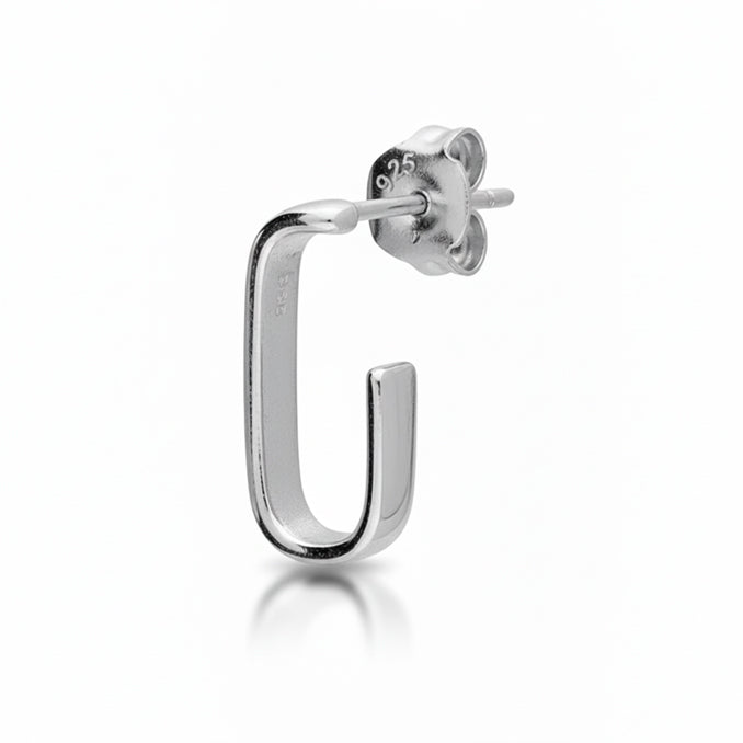 Square J Hoop Earrings - 18ct Gold