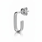 Square J Hoop Earrings - Sterling Silver