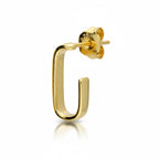 Square J Hoop Earrings - Sterling Silver