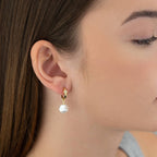 Star & Baroque Pearl Drop Earrings - Silver