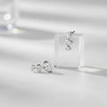 Triple Teardrop Climber Stud Earrings