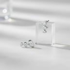 Triple Teardrop Climber Stud Earrings