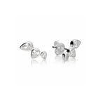Triple Teardrop Climber Stud Earrings