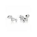 Triple Teardrop Climber Stud Earrings