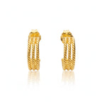 Triple Twist Hoop Stud Earrings