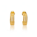 Triple Twist Hoop Stud Earrings