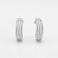Triple Twist Hoop Stud Earrings