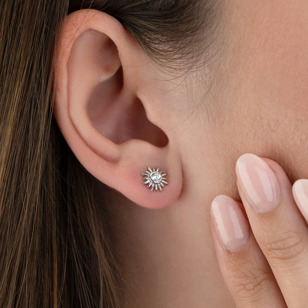 Sun Stud Earrings - Gold