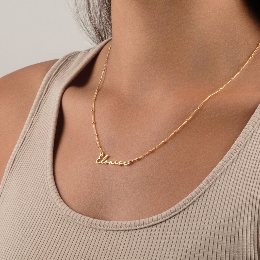 Elouise Name Necklace - 18ct Gold / Style 3