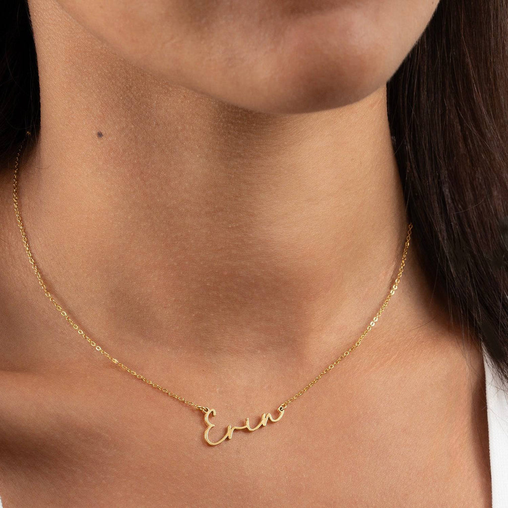 Erin Name Necklace - Sterling Silver / Style 1