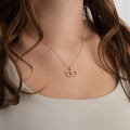 Interlocking Double Heart Cubic Zirconia Necklace - Gold / Style 1