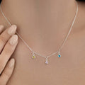 Multi Birthstone & Initial Necklace