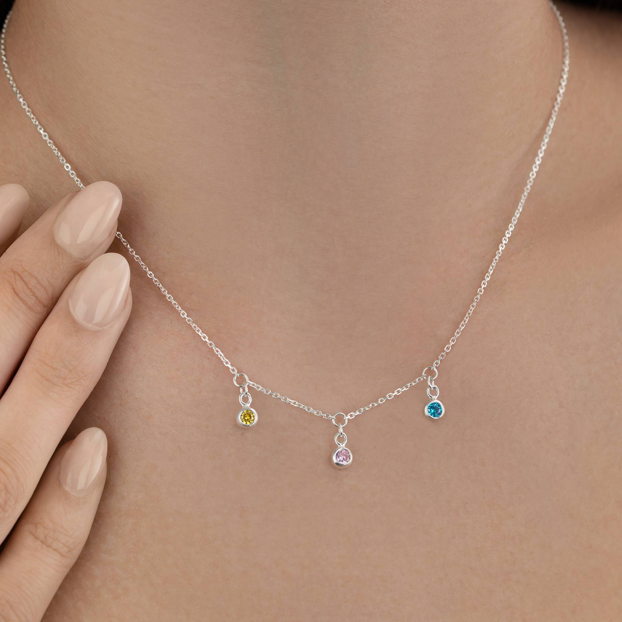 Multi Birthstone & Initial Necklace