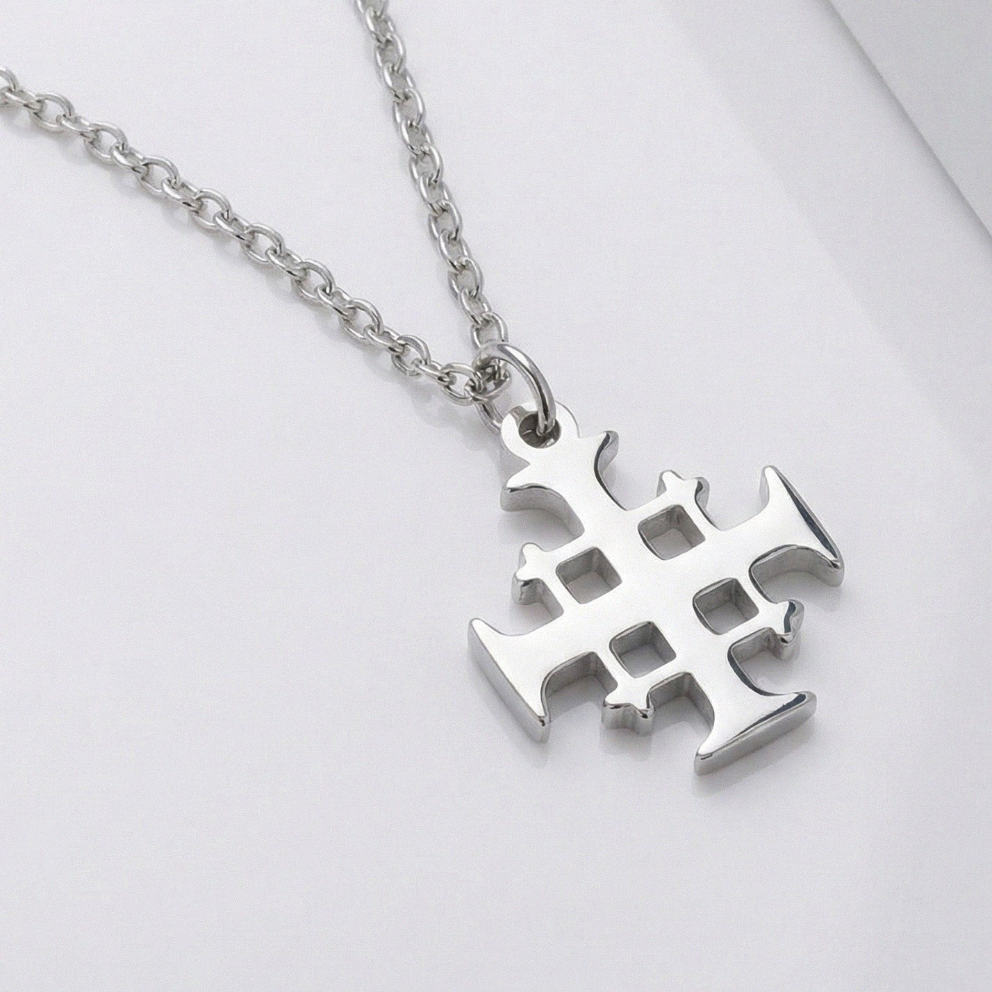 Jerusalem Cross Necklace - Solid Silver / Style 3