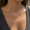 Triple Name Necklace with Two Clovers