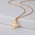 Jerusalem Cross Necklace - Vermeil / Style 3