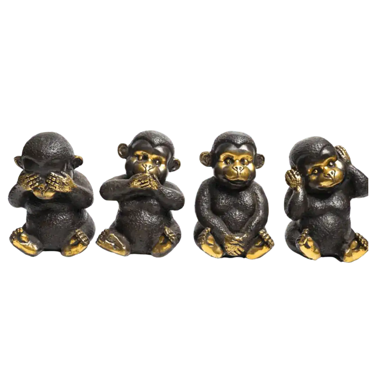 Hear No Evil See No Evil Monkey Figurines - Set of 4