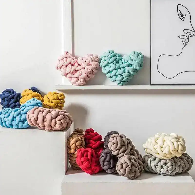 Heart Shape Knotted Accent Pillow