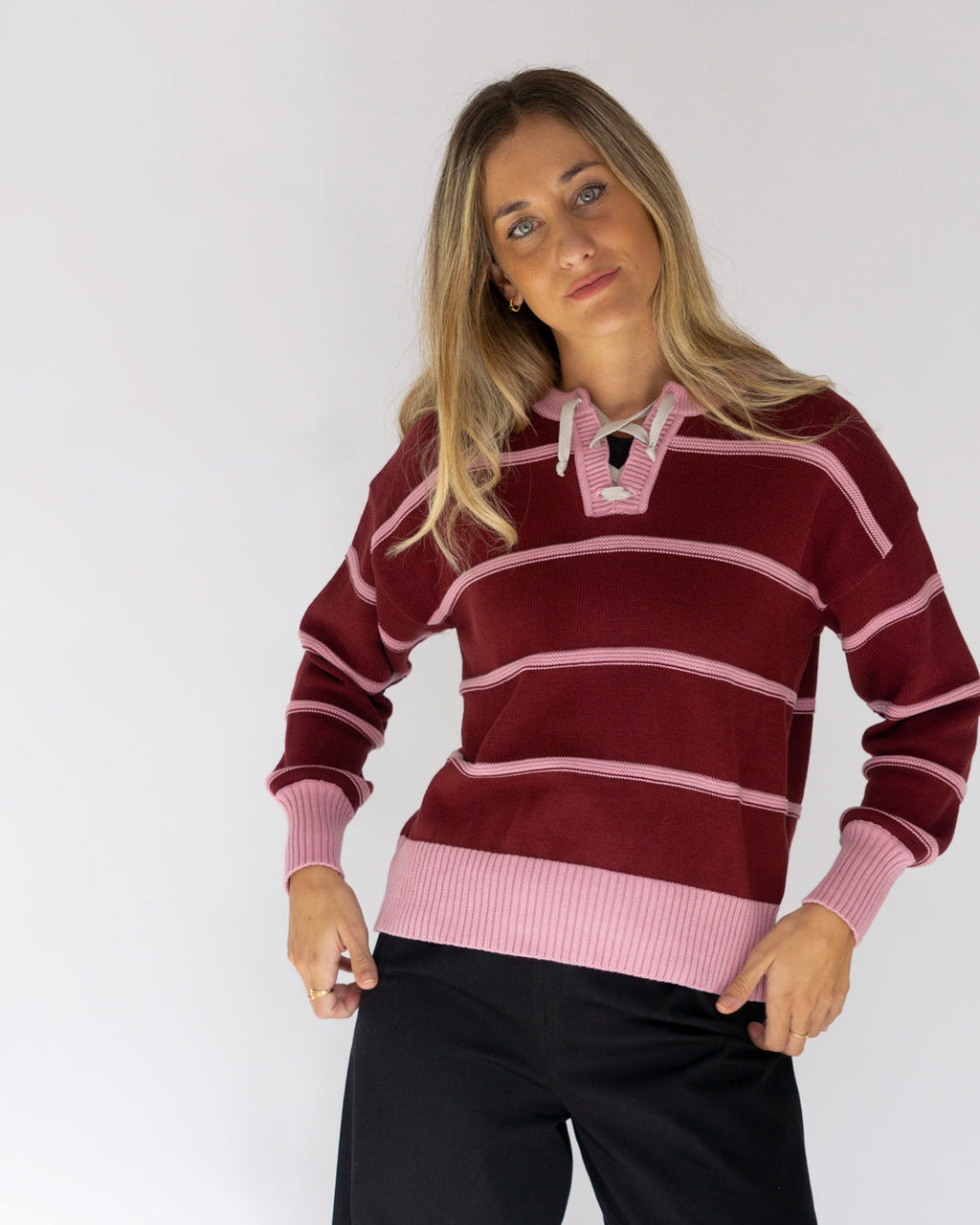 jersey herencia tejida burdeos ▢