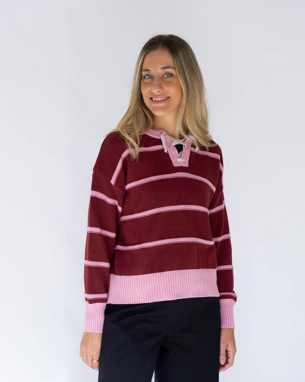 jersey herencia tejida burdeos ▢