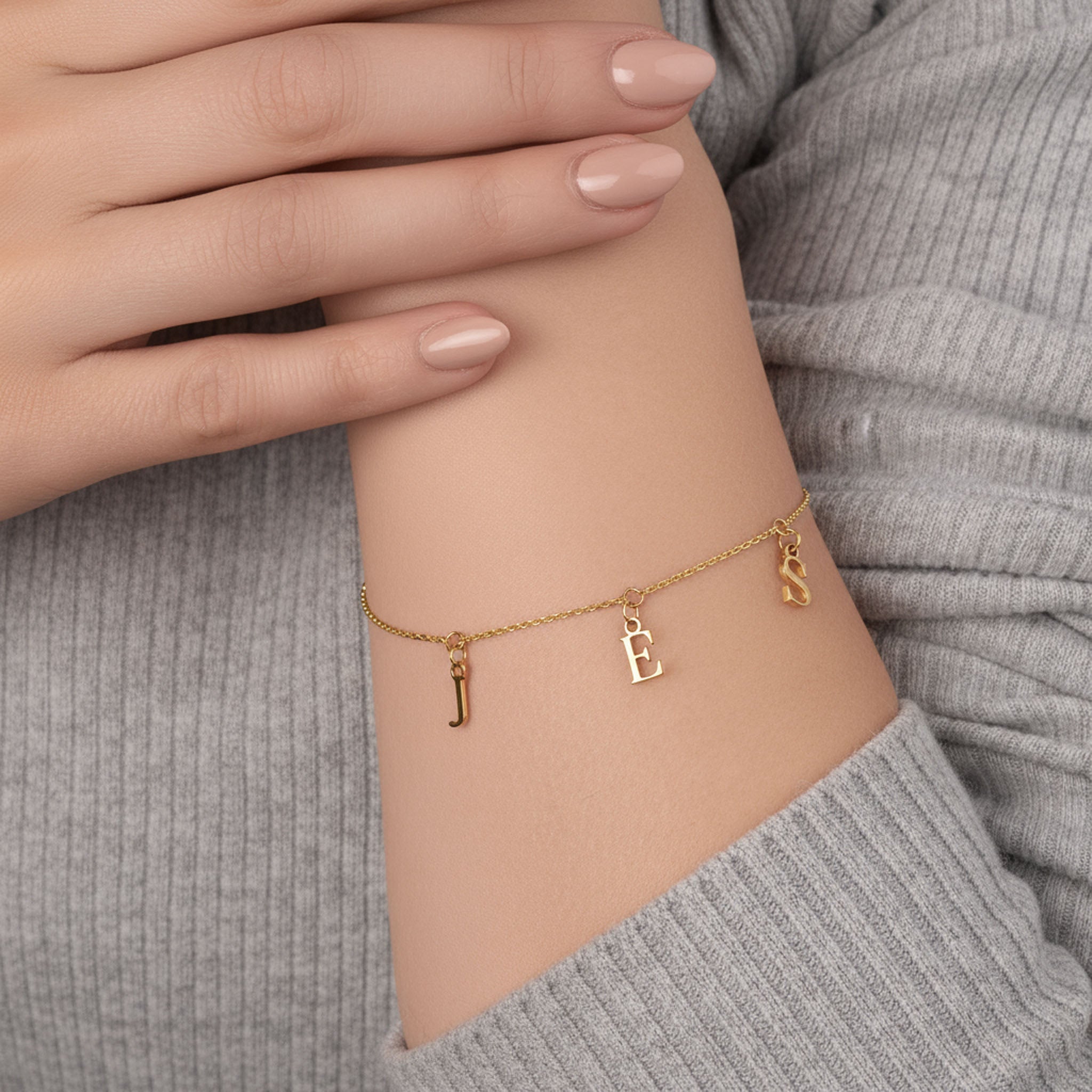Triple Initial Bracelet - 18ct Gold