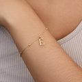Single Initial/Letter Bracelet - 18ct Gold / Style 1