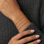 Set of 3 Layered Bracelets - Silver / Silver / Gold