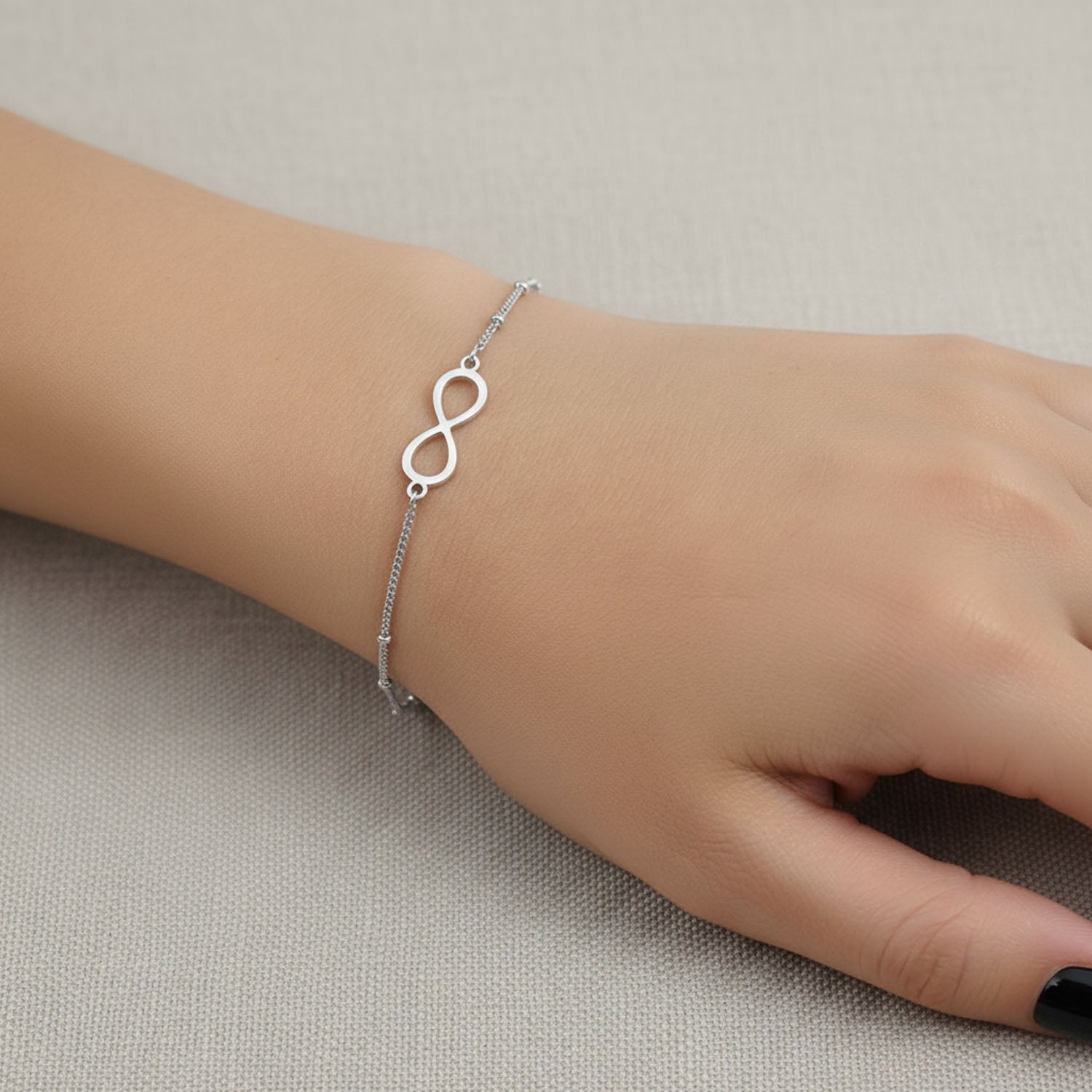Infinity Symbol Bracelet - Sterling Silver / Style 1