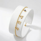 Story Bracelet with Initial, Year, Zodiac & Birthstone - 18ct Gold