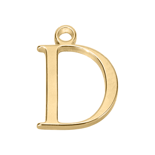 D Gold Letter Charm