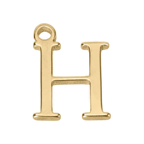 H Gold Letter Charm