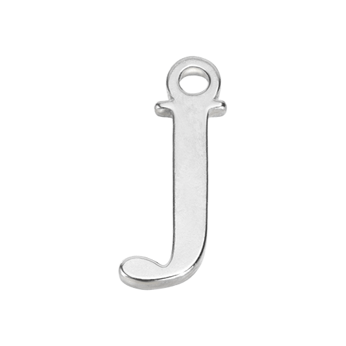 J Silver Letter Charm