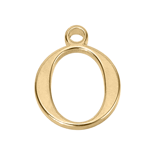O Gold Letter Charm
