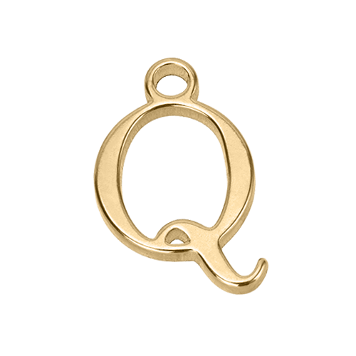 Q Gold Letter Charm