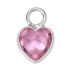 Silver Pink Heart Kids Charm