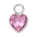 Silver Pink Heart Kids Charm