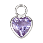 Silver Purple Heart Kids Charm