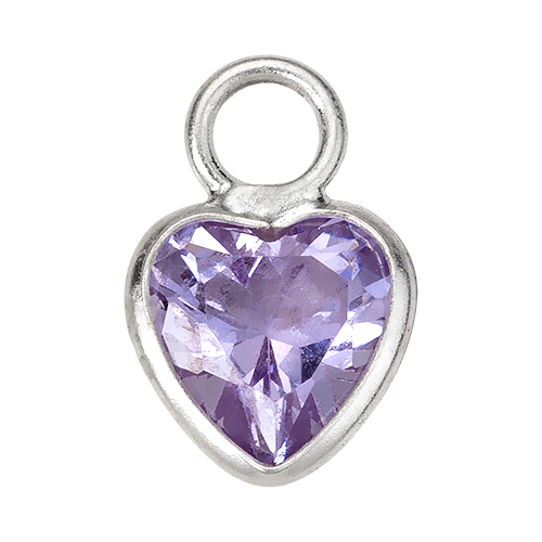 Silver Purple Heart Kids Charm