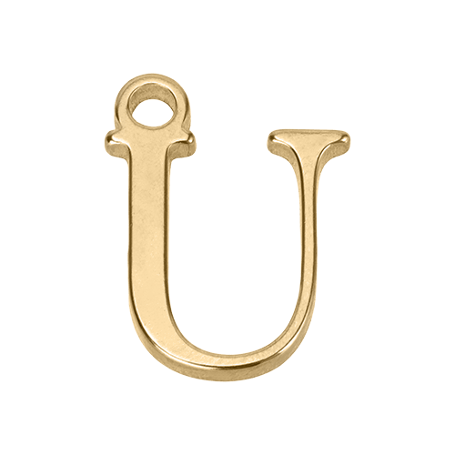 U Gold Letter Charm