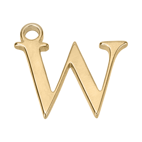 W Gold Letter Charm