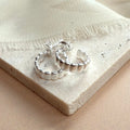 Baguette Stud Hoop Earrings