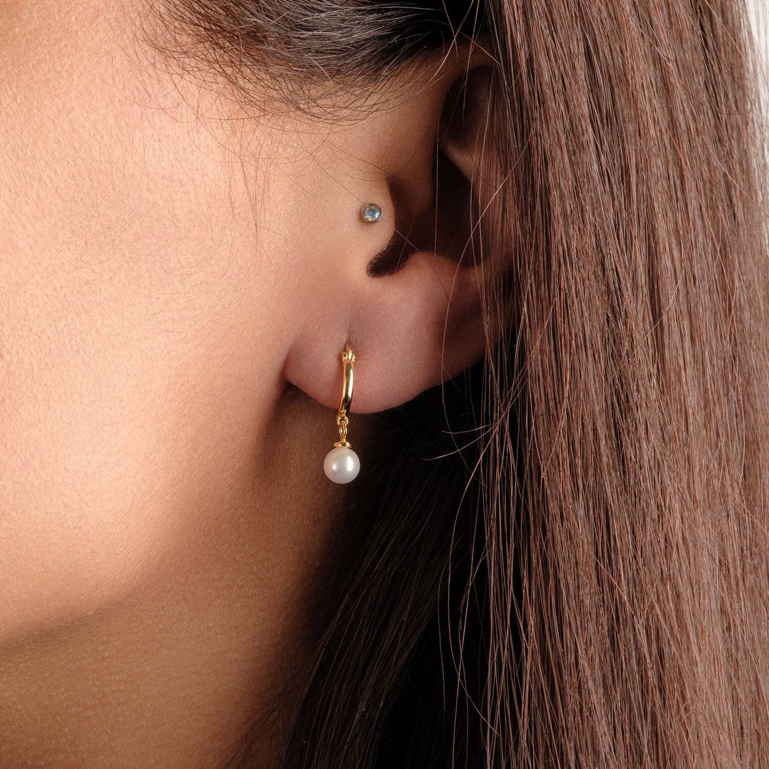 Freshwater Pearl Hoop Earrings
