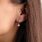 Freshwater Pearl Hoop Earrings - Silver