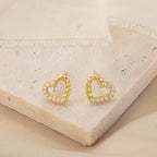 Half Twist Open Heart Stud Earrings - Sterling Silver
