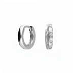 Mini Cubic Zirconia Star Huggie Earrings - Sterling Silver
