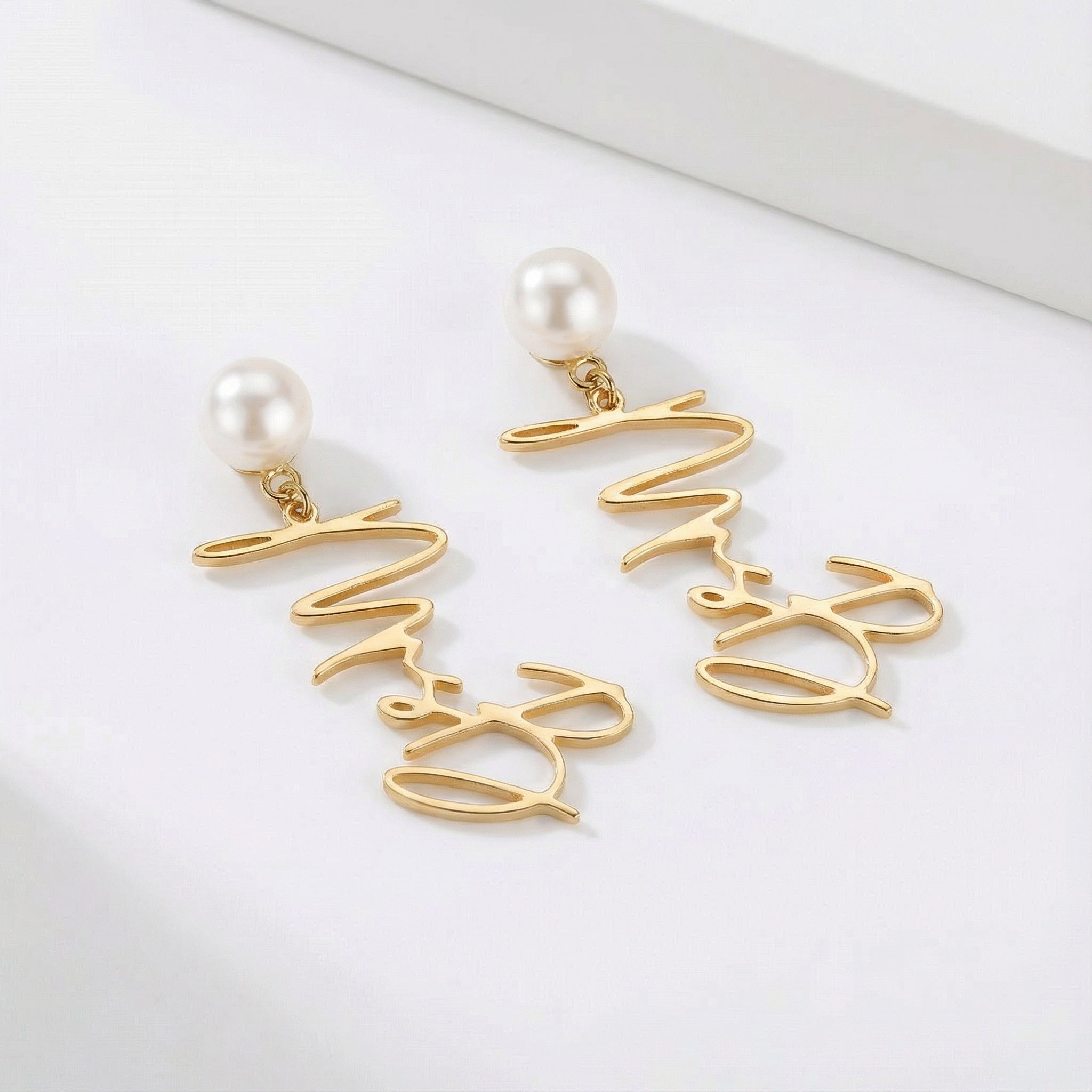 Personalised Mrs Earrings