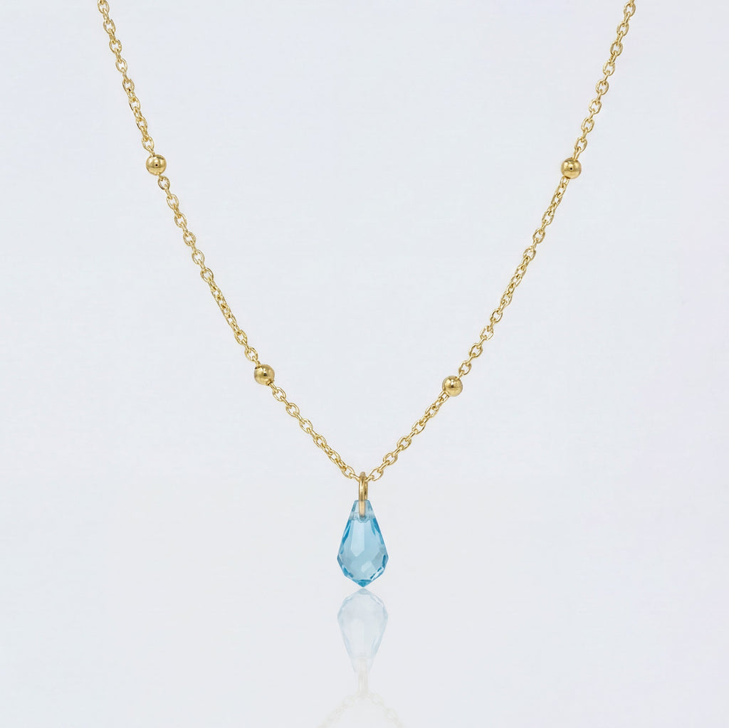 Birthstone Pendant Necklace - 18ct Gold / Style 1