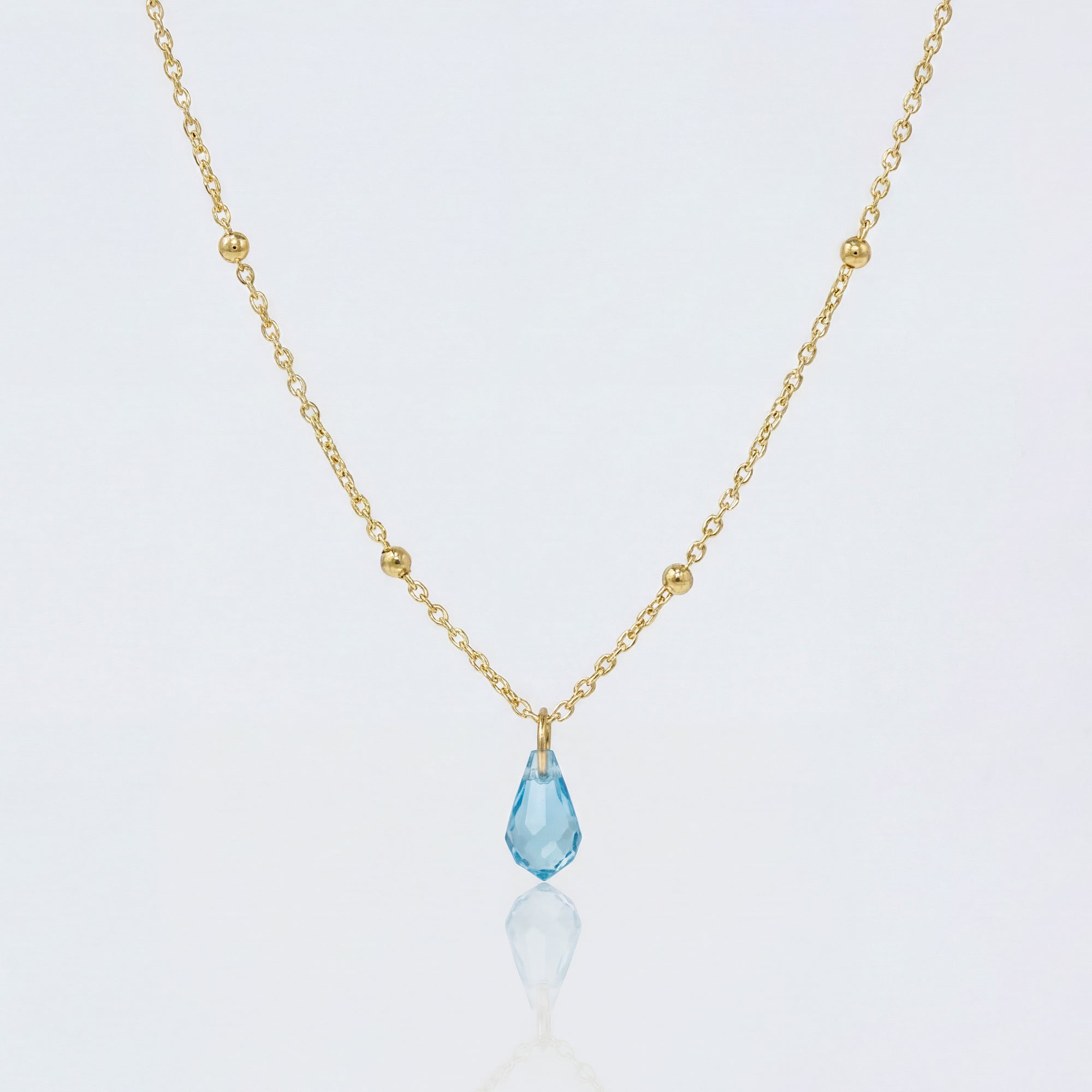 Birthstone Pendant Necklace - 18ct Gold / Style 2